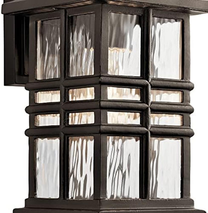 Beacon Square 12" 1 Light Outdoor Wall Light with Clear Hammered Glass in Olde Bronze® (Pack of 2)