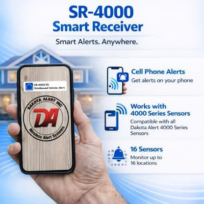 Dakota Alert Smart Solar Break Beam 4000 Wi-Fi Driveway Alarm with App