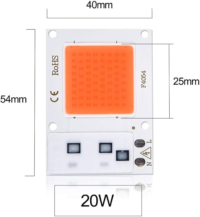 Fengyan Home Bulbs LED Grow Light Full Spectrum LED Phyto Lamp 10W 20W 30W 50W COB Fitolampy Smart IC LED Diode Matrix Growing Lamp Household Lamp (Emitting Color : 20W, Wattage : 110V)