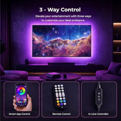 LED Lights for TV,RGB TV Backlight Behind,16.4ft LED Lights for 45-75 Inch TVs,Music Sync Bluetooth APP & Remote Control USB Powered Strip Lights for Bedroom Xmas Home Décor