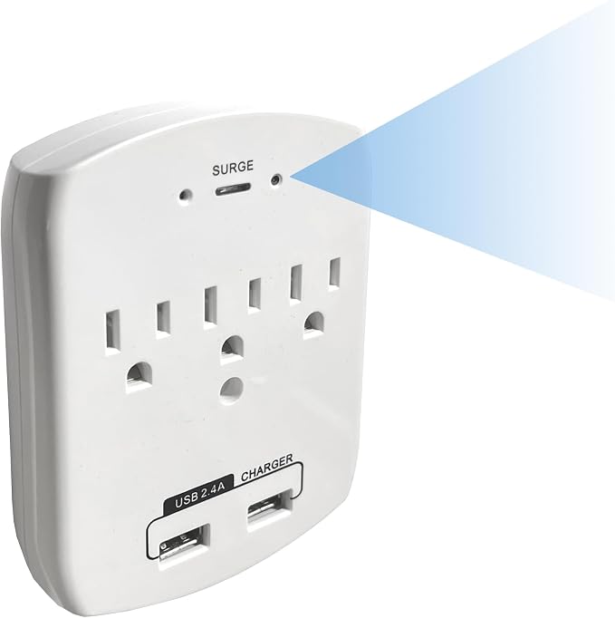 SCS Enterprises WF-113: WiFi Camera Hidden in Power Outlet Extender Wall Charger, P2P Remote Viewing, Recording and Notification.