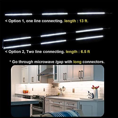 WOBANE White Under Cabinet Lights,8 PCS 20inch LED Strip Light with Remote