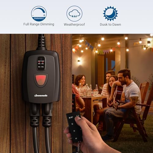 DEWENWILS Dusk to Dawn Outdoor Dimmer with Timer for Patio Lights