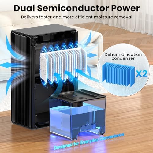 Dehumidifier for Home with Auto Shutoff Sleep Mode, 1000 Sq Ft