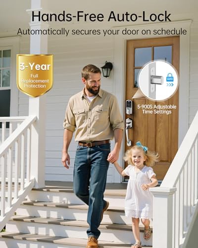 Built-in WiFi Smart Lock for Front Door, Fingerprint Keypad Deadbolt