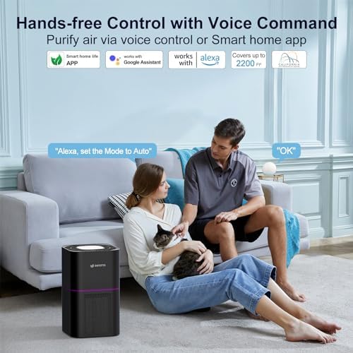 DAYETTE Air Purifier for Home Bedroom Up to 2200 Ft², H14 True HEPA Filter