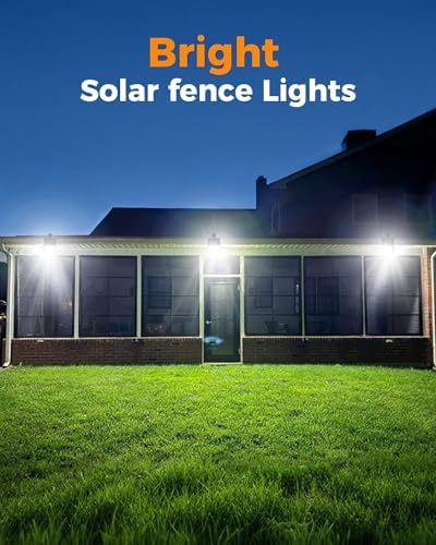 Clip On Solar Lights Outdoor, 72LED 600LM Motion Sensor Fence Lights