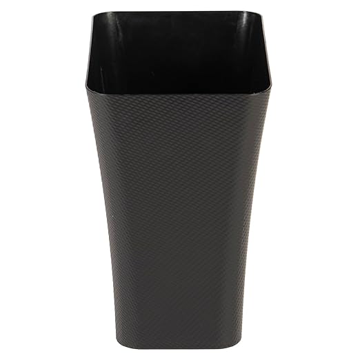 Clorox Textura Slim Trash Can - 3.1 Gallon Small Waste Basket for Narrow Spaces - Skinny Plastic Garbage Bin for Bathroom, Bedroom, or Office, Black