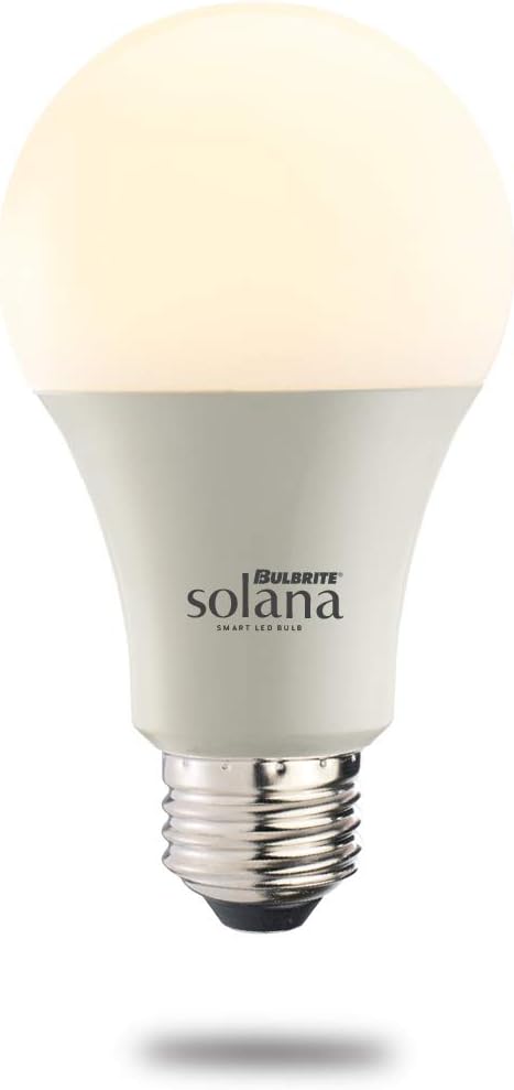 Bulbrite Solana 60 Watt Equivalent A19 Smart WiFi Connected 90CRI Color Changing LED Light Bulb, Frost