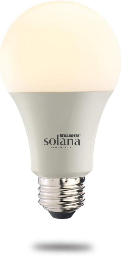 Bulbrite Solana 60 Watt Equivalent A19 Smart WiFi Connected 90CRI Color Changing LED Light Bulb, Frost