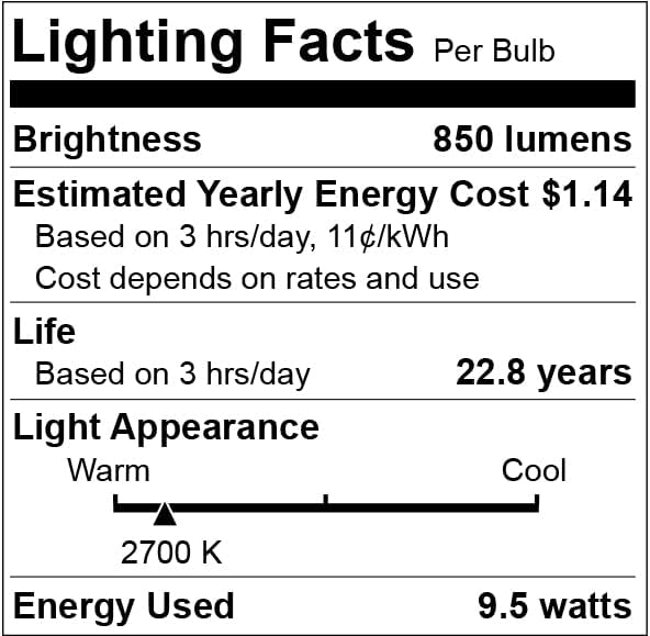 Qualilux Dusk to Dawn Light Bulbs 850LM, 60W Equivalent, Soft White, LED 9.5W, A19, E26 Base, 4-Pack, HQ-H016