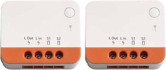 for ZBMINI-L2 for Zigbee 3.0 Smart Switch, Two-Way Relay Module, No Neutral Wire Required, Works with Rocker/Push Button, 100-240V 6A for Home Automation(2PCS.)