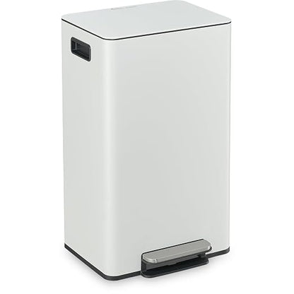SIMPLI-MAGIC 13 Gallon / 50L Step Trash Can, Infinity Edge, Cloud Dancer