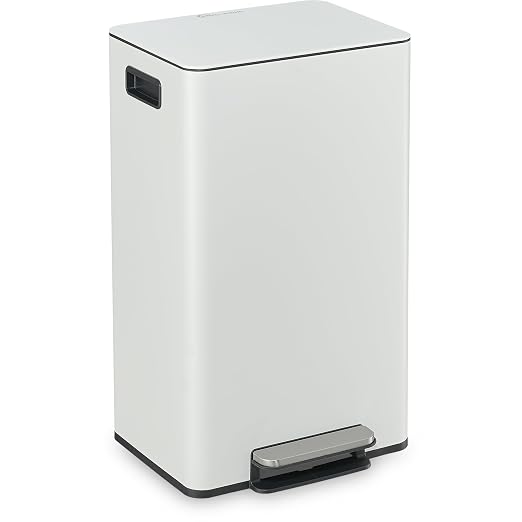 SIMPLI-MAGIC 13 Gallon / 50L Step Trash Can, Infinity Edge, Cloud Dancer