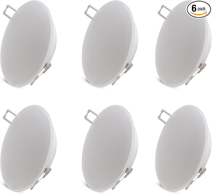 4.5-Inch LED Recessed Mount Ceiling Down Light, 12V RV Puck Under Cabinet, 6000K Day Light, Interior for Camper Trailer Motorhome Boat, 6 Packs