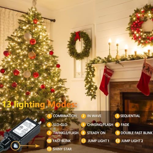 2 Pack 200 LED Connectable String Lights, Christmas Lights Outdoor Indoor