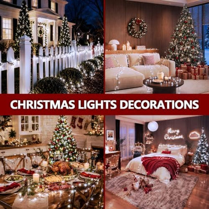 Connectable 99Ft 300LED Christmas String Lights Outdoor Indoor, Cool White