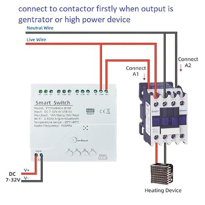WiFi Wireless Smart Temperature Sensor Probe Relay Switch,4CH Dry Contact App Remote Monitor and Control Temperature,Compatible with Alexa Google Home