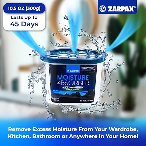 ZARPAX Moisture Absorber Activated Charcoal 10.5 oz - Set of 15