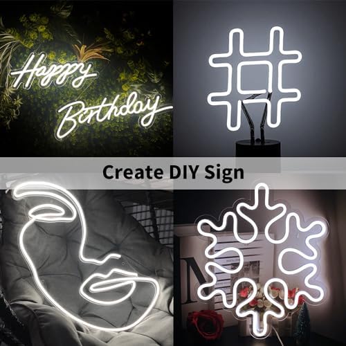 iNextStation 16.4FT DC12V LED Strip Lights White Neon Rope Lights (No Plug)