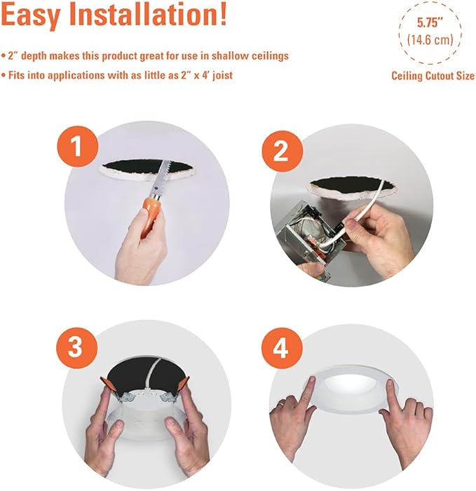 HALO RL 6 in Indoor/Outdoor Canless LED Recessed Ceiling Light with Selectable Color Temperature 600 Lumens Wet Location Dimmable IC-Rated Downlight - RL6069FSD2W1EWHDM