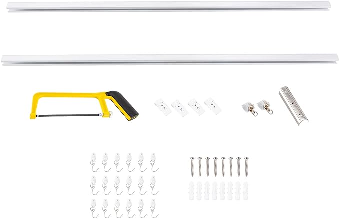 Heavy-Duty Ceiling Curtain Track Kit (3ft - 6ft), Curtain Track Ceiling Mount Room Divider Curtain Rod Aluminum Alloy Ceiling Track for Curtains Curtain Rod for Shower, Bedroom, Living Room