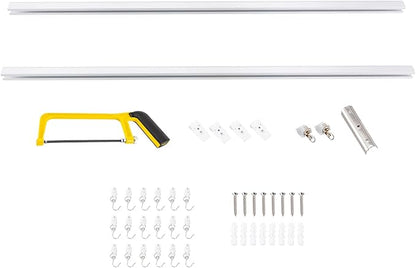 Heavy-Duty Ceiling Curtain Track Kit (3ft - 6ft), Curtain Track Ceiling Mount Room Divider Curtain Rod Aluminum Alloy Ceiling Track for Curtains Curtain Rod for Shower, Bedroom, Living Room
