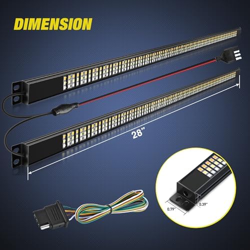 Nilight Truck Tailgate Light 56" Aluminum Frame Triple Row 576LED Strip