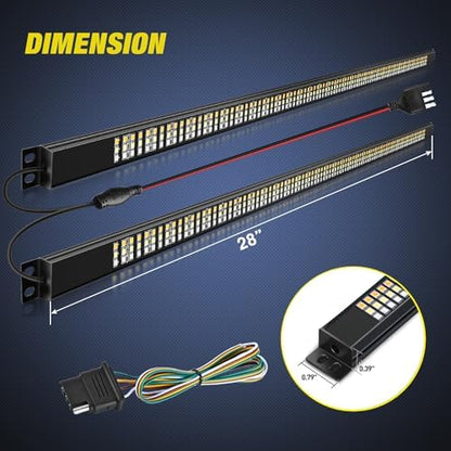 Nilight Truck Tailgate Light 56" Aluminum Frame Triple Row 576LED Strip