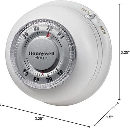 Honeywell Home CT87N1001 The Round Non-Programmable Manual Thermostat, Large, White