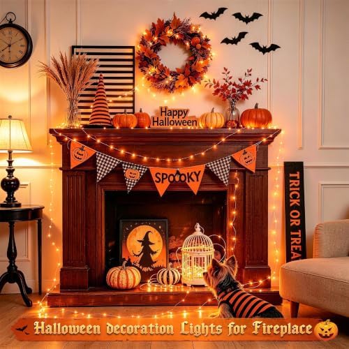JMEXSUSS 100 LED USB Orange Fairy Lights Plug in, 33 Ft Orange Lights