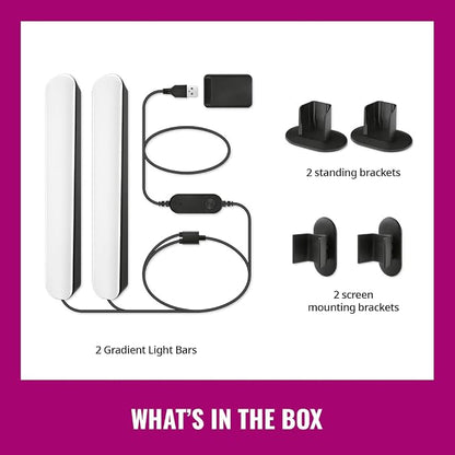 WiZ Connected Gradient Light Bars, RGBIC, Display Multiple Colors, 150 Lumens, Versatile Placement, Easy Setup, LED, Connect to Wi-Fi, Control with App/Voice
