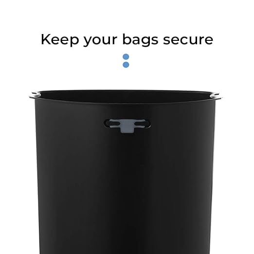 Home Zone Living 12 Gallon Semi-Round Kitchen Trash Can with Soft Close Lid, Step Pedal, Bag Tuck Band, and Removable Liner, Black
