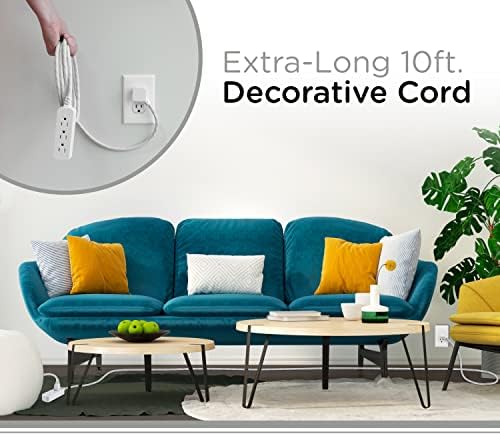 Cordinate 3 Outlet Power Strip Surge Protector 10 Ft Braided Extension Cord