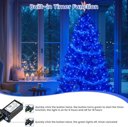 200 LED Connectable String Lights, 66FT Christmas Lights Outdoor Indoor