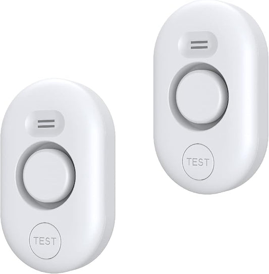 METAK Water Leak Detector Sensor Alarm: Home Water Flooding Monitor Smart Sink Overflow Monitoring Adjustable Wet Moisture Alert Pipe Leakage Drip Detection Warning for Basement Floor (2 Sensor)