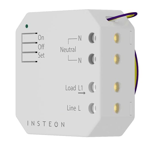 Insteon Micro Dimmer Adaptor, Hidden Install Smart Dimmer Switch - 2442-222 | 50W Dimmable LED or 200W Incandescent, Installs Inside Fixture or Behind Any Existing Switch, Hub Required for Alexa & Google