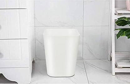 1.6 Gallon Small Trash Can Wastebasket for Kitchen Office Bathroom,Pack of 2(White+Gray)