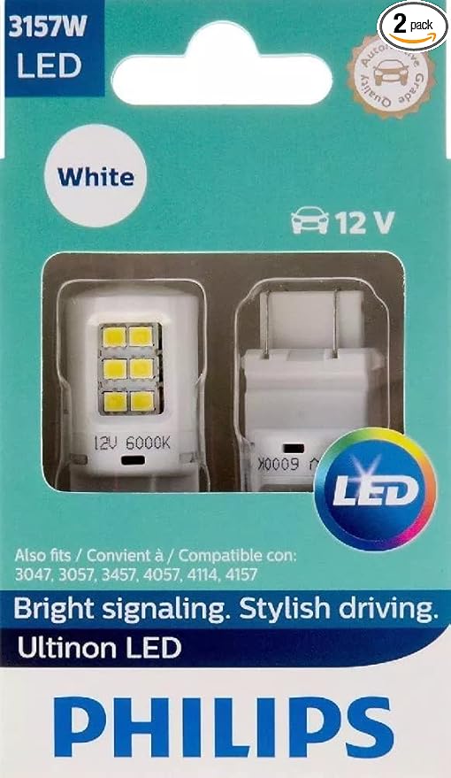 Philips Automotive Lighting 3157WLED Ultinon LED (White), 2 Pack