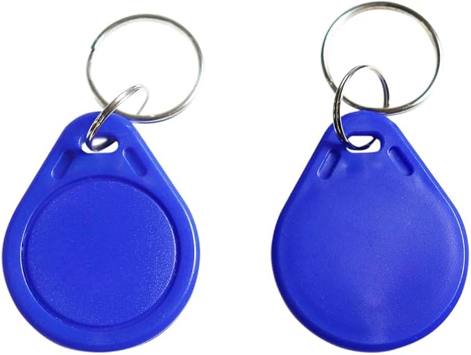 ETEKJOY 100PCS 13.56MHz RFID Key Fob Proximity IC Card ISO14443A Token Tag for Electronic Smart Door Lock, Compatible with MIFARE Classic 1K Card M1, Read Only (Blue)