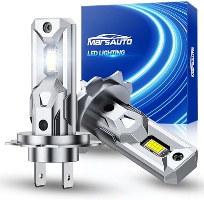 Marsauto - H7 led lights for car - High Performance Halogen Headlight Bulb, High Beam, Low Beam and Fog Replacement Bulb (Contains 2 Bulbs)