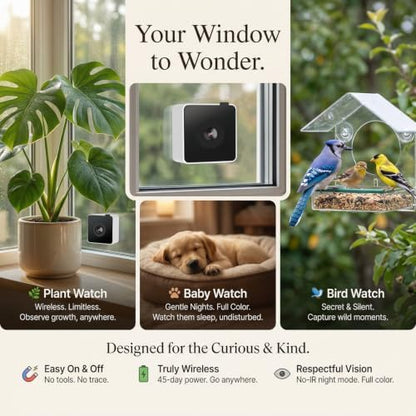 Wireless Window Camera for Indoor: No Wires No Power Outlet