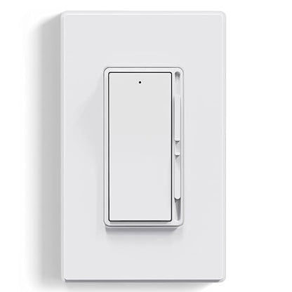 ELEGRP Digital Dimmer Light Switch for 300W Dimmable LED/CFL Lights and 600W Incandescent/Halogen, Single Pole/3-Way LED Slide Dimmer Light Switch, Wall Plate Included, UL Listed, 1 Pack, Matte White
