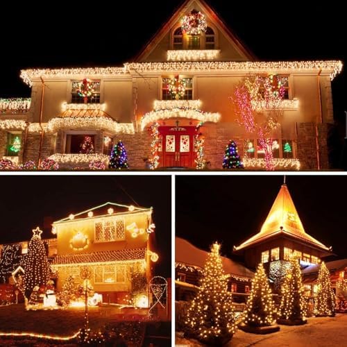 BHCLIGHT 100FT 2000LED Cluster Christmas Lights with Remote, Warm White