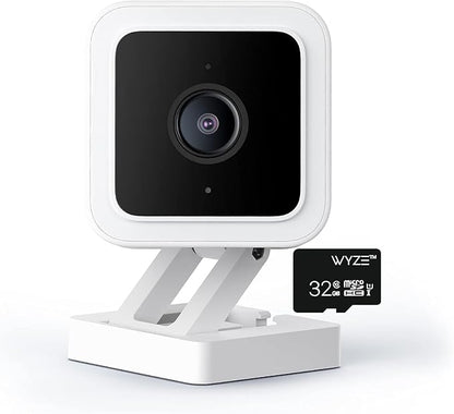 Cam V3 Smart Home Security Camera, Indoor/Outdoor Use, IP65-Rated 1080p Plug-in, Color Night Vision, Motion Detection, Two Way Audio, Works with Alexa, Google Assistant, Cam V3+32GB Micro SD Card