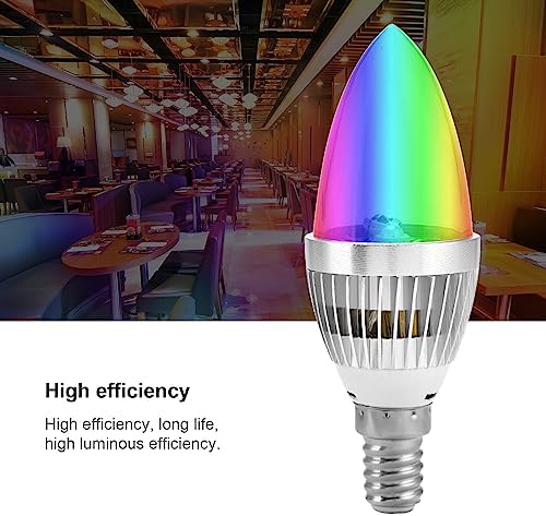 1Pc Candelabra LED Bulb lamp, E14 3W RGB LED Bulb Remote Control Color Changing Candle Light Bulb RGB Stage Disco Party Lamp for Home Bar Party KTV Mood Ambiance Lighting