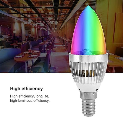 1Pc Candelabra LED Bulb lamp, E14 3W RGB LED Bulb Remote Control Color Changing Candle Light Bulb RGB Stage Disco Party Lamp for Home Bar Party KTV Mood Ambiance Lighting