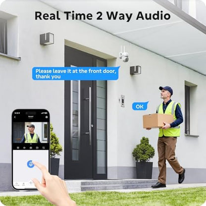CAMCAMP WiFi Camera Outdoor Wireless for Home Security Auto Person Tracking