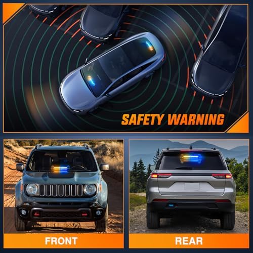 Nilight 12LED Traffic Advisor Strobe Light Bar Amber Blue Hazard Safety