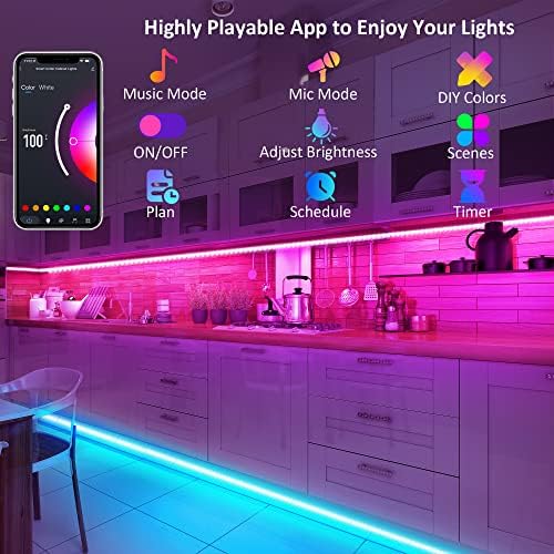 maylit 8 PCS 3.3FT Smart RGB Under Cabinet Lights Kit